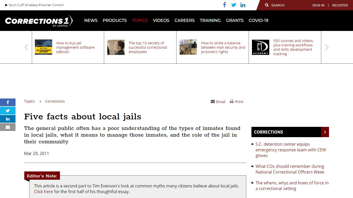 Five facts about local jails - corrections1.com